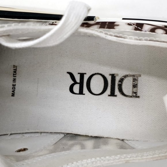 Dior Mens B23 LOW-TOP SNEAKER White and Black Oblique Canvas main image 4